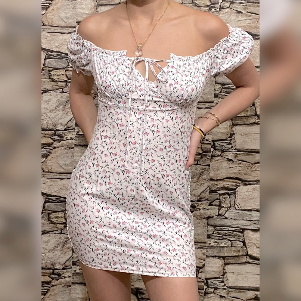 Ditsy Floral Shirred Back Dress